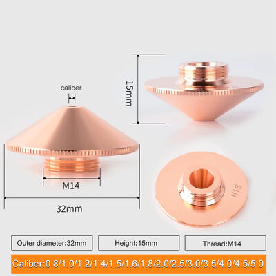 Qualità  D32 H15 Laser Cutting Nozzle 2.0mm for Precision Cutting and Long Service Life fabbrica